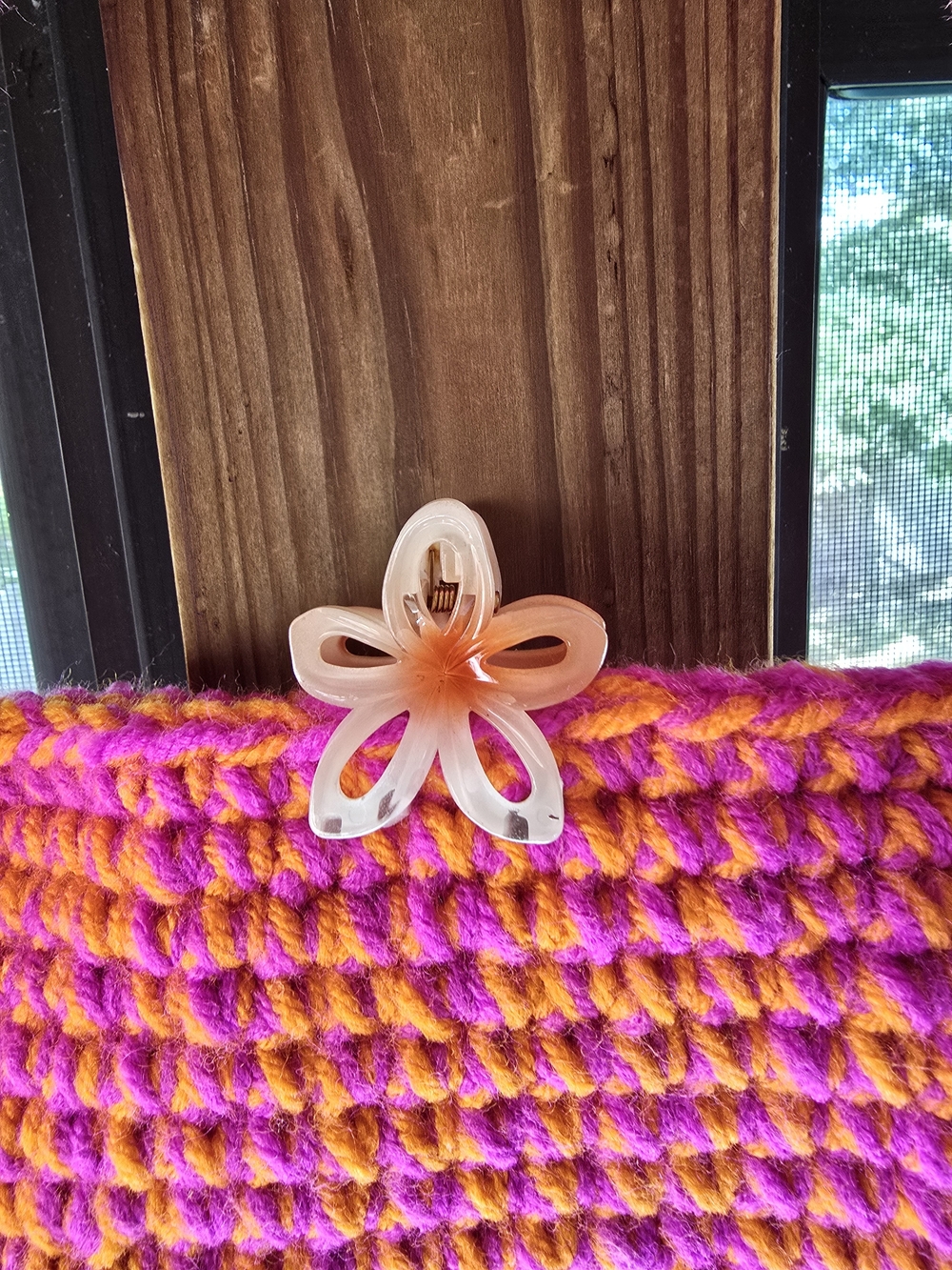 Handmade Pink & Orange Bogo Hand Bag Piper K Scarf Creme Shop Mask Bear Keychain - Picture 5 of 13